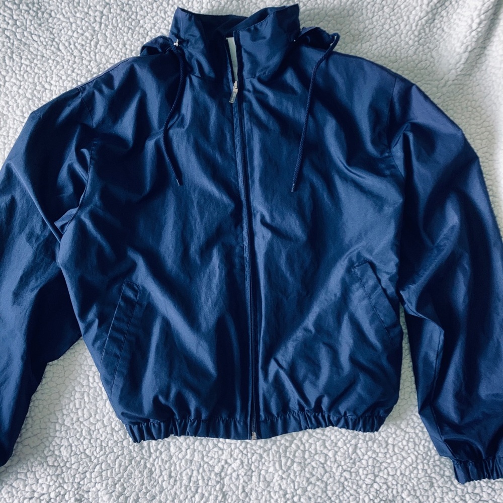 NAVY BLUE VINTAGE CROPPED WINDBREAKER!!!